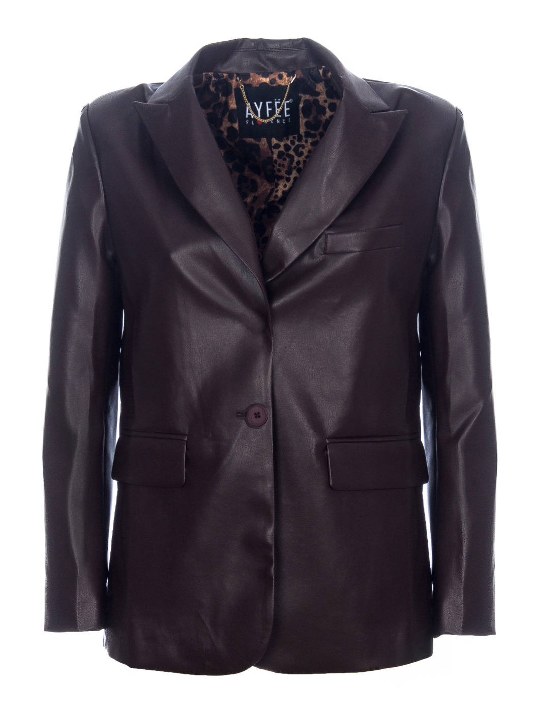 GIACCA LUNGA ECOPELLE CON INTERNO ANIMALIER, 4 TG - BROWN